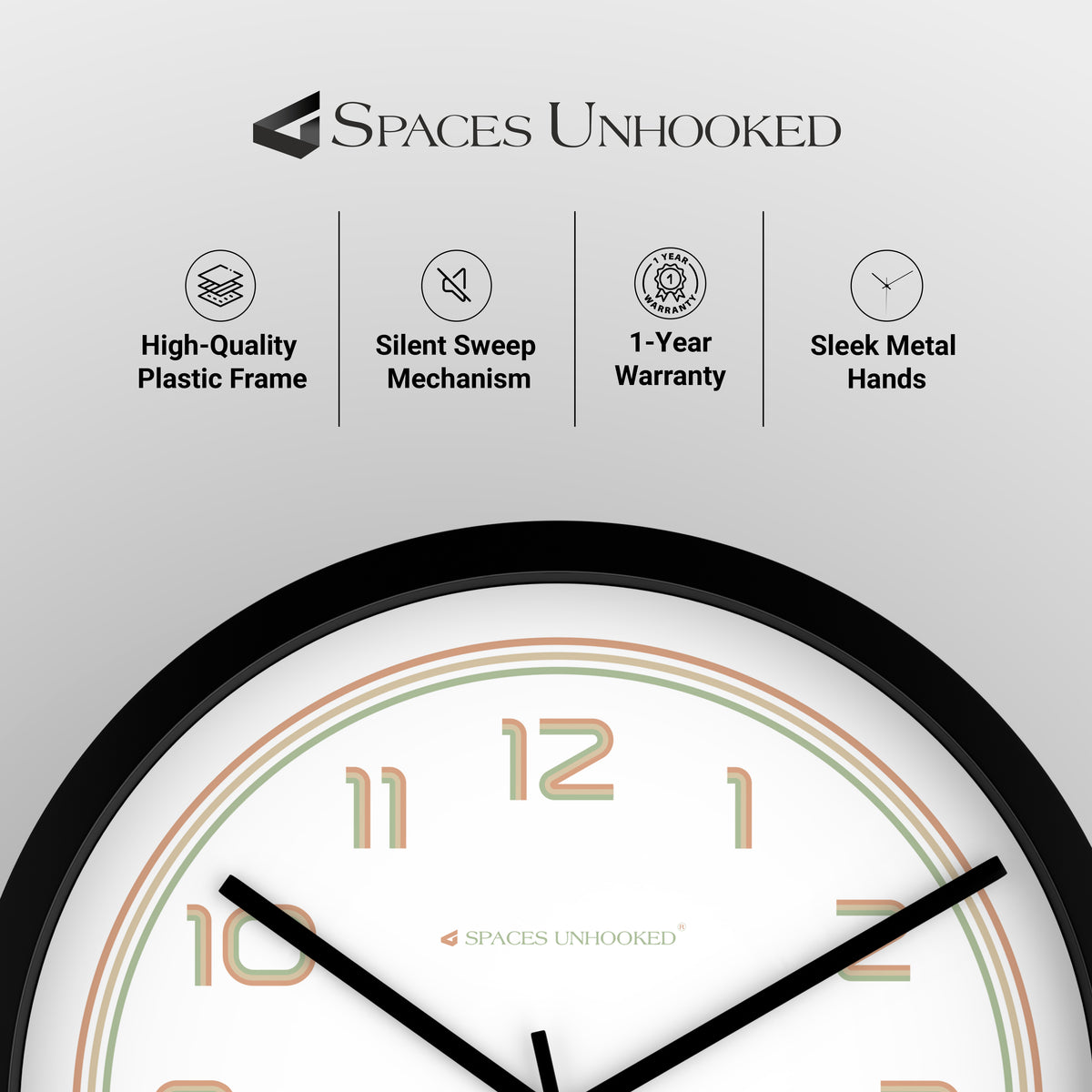 modern wall clock for living room