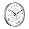 Minimalist white wall clock with black hands and easy-to-read large numbers