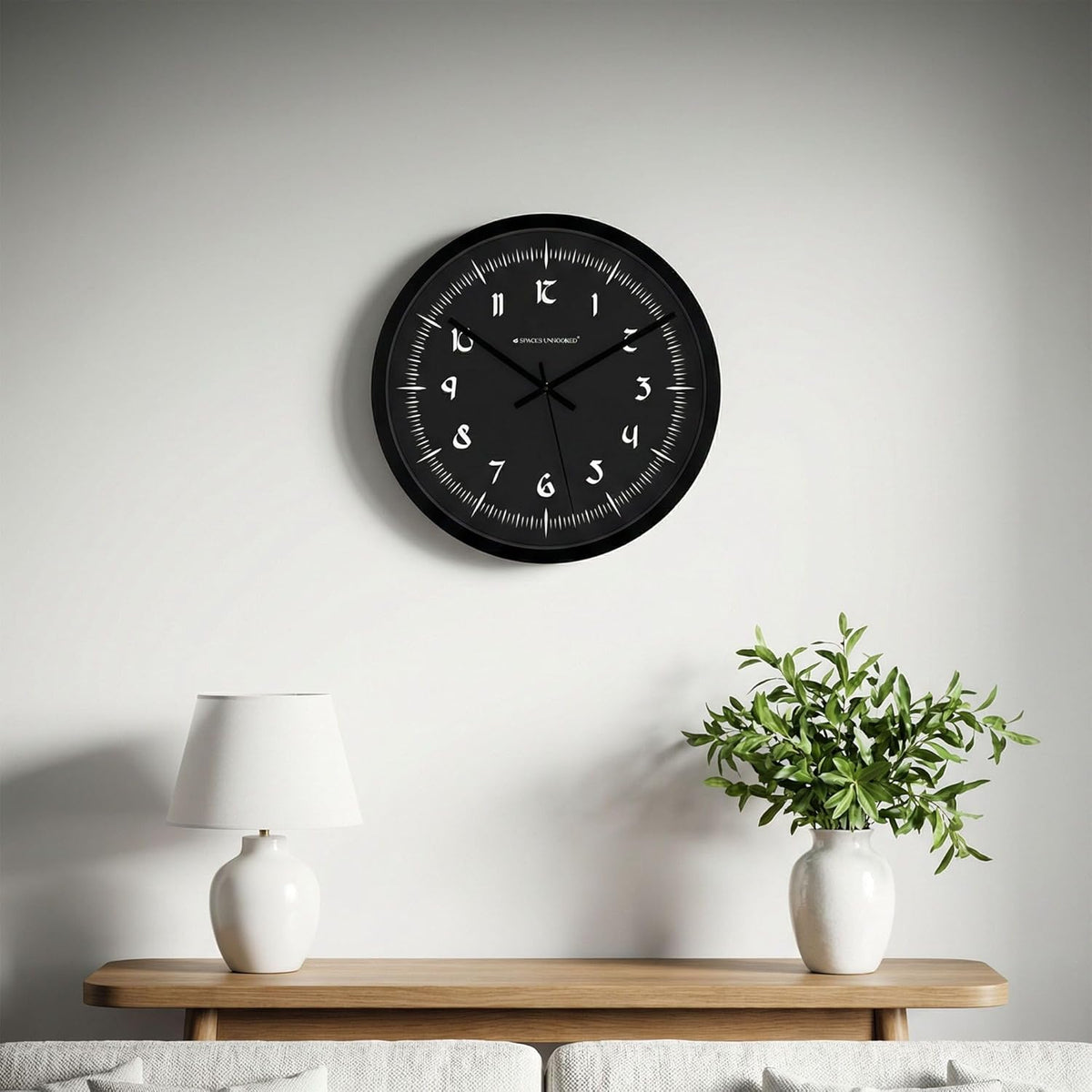 black wall clock