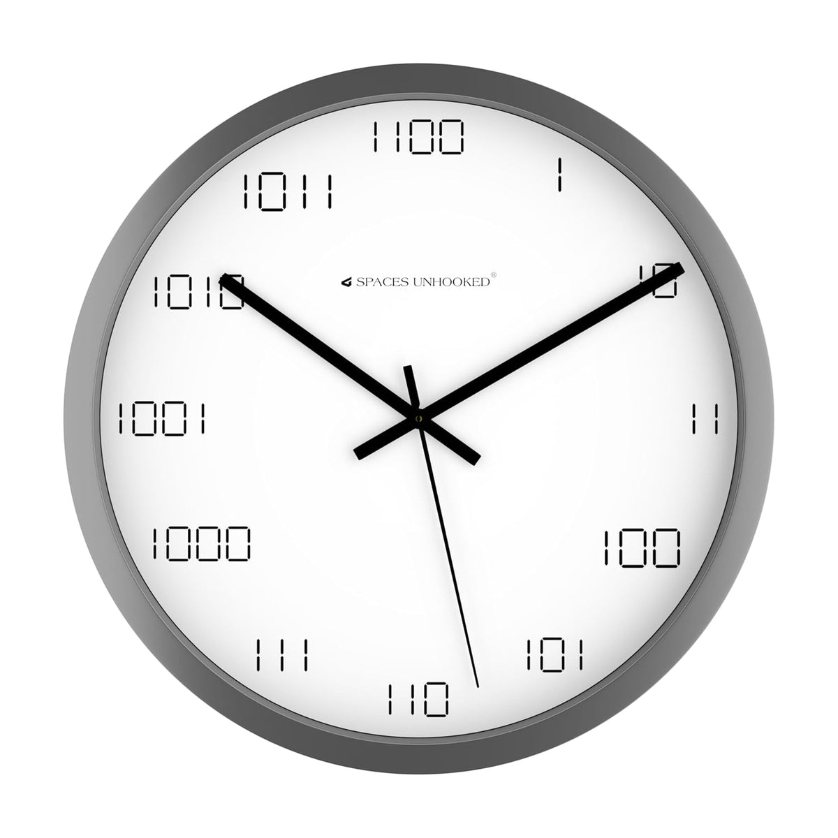 Wall clock with digital numbers on a white background