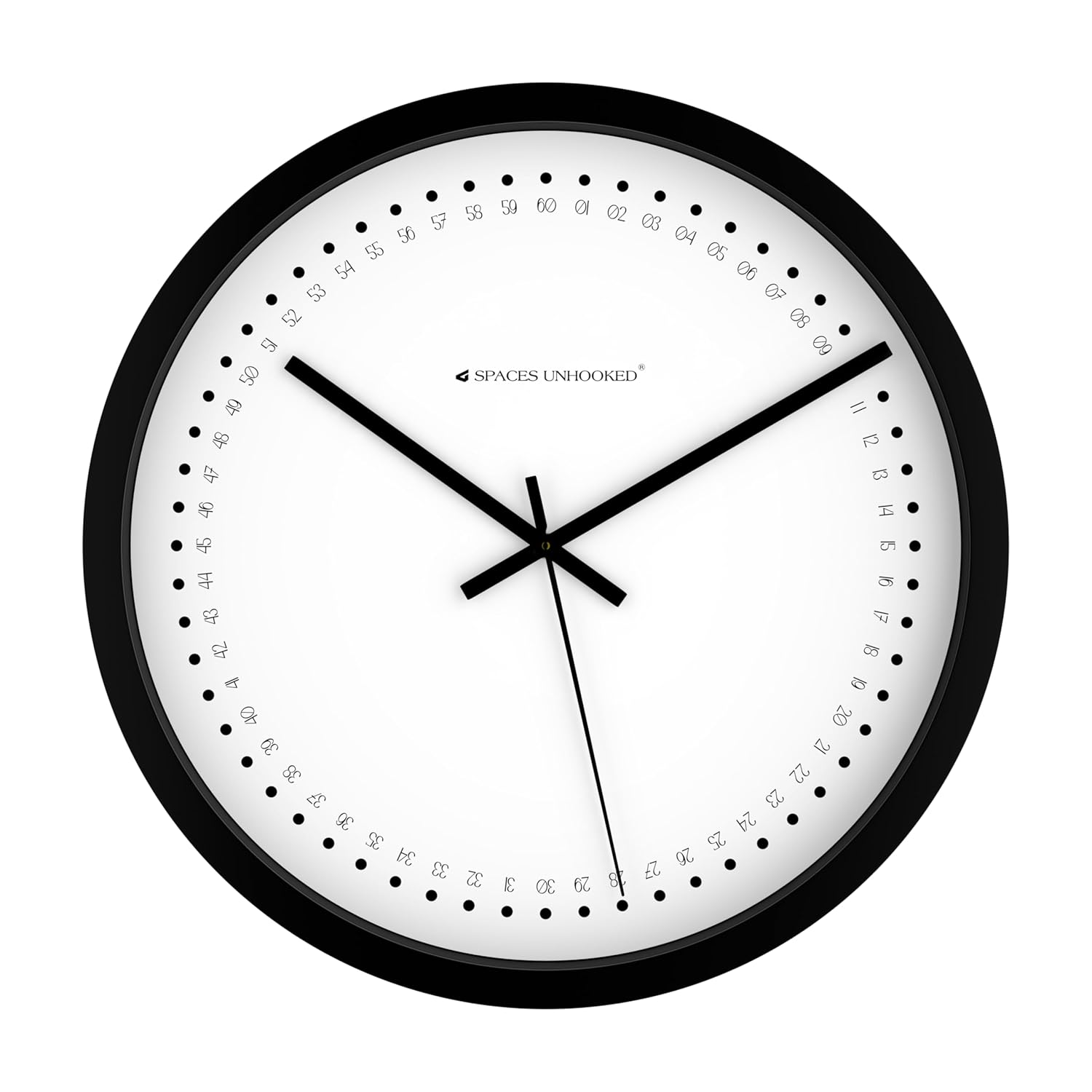 Balck Clock Large Black Wall Clock Statement Piece Modern Decor – Spaces Unhooked