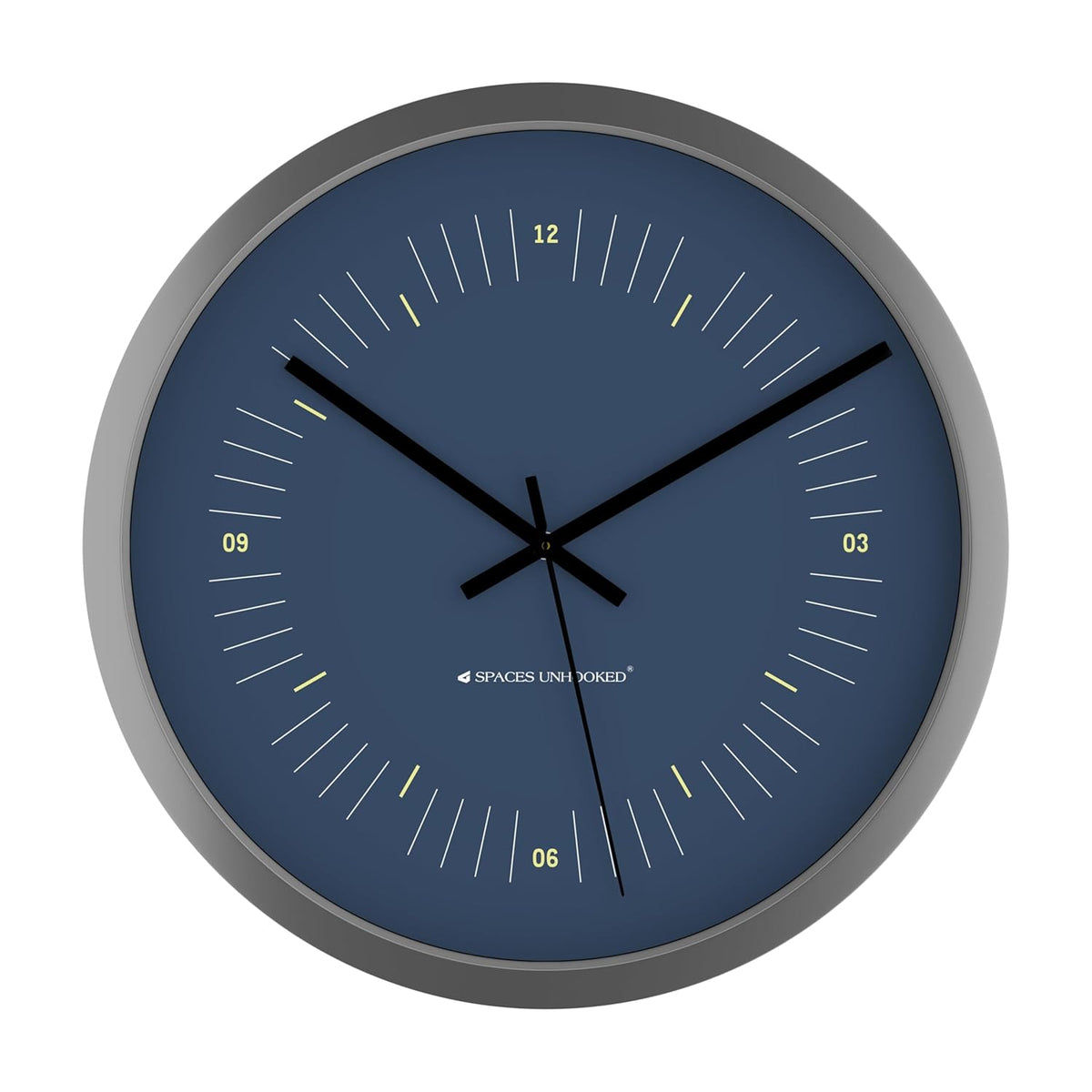 black frame plastic wall clock