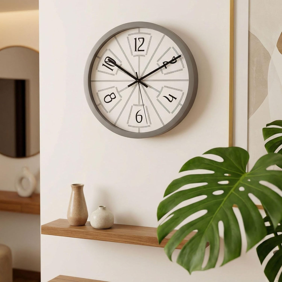 silver wall clock for hall 