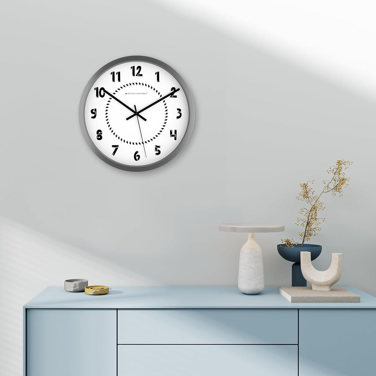 Wall Clock For Guest Room Ornate Silver