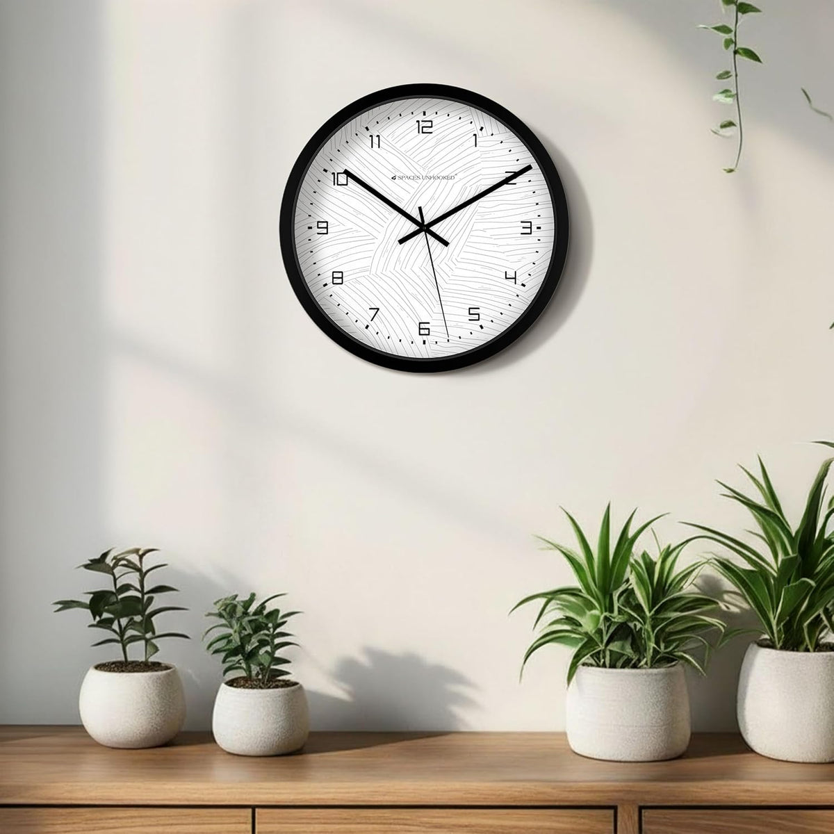 Wall Clock Online Flowing Black Art