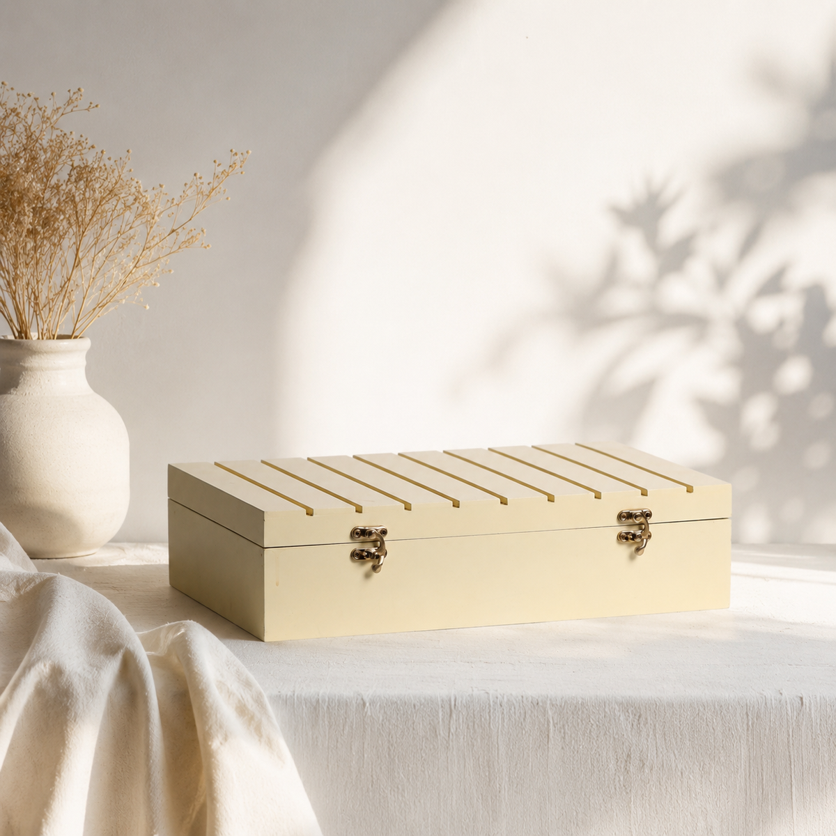 Gilded Lattice Aqua Keepsake Box