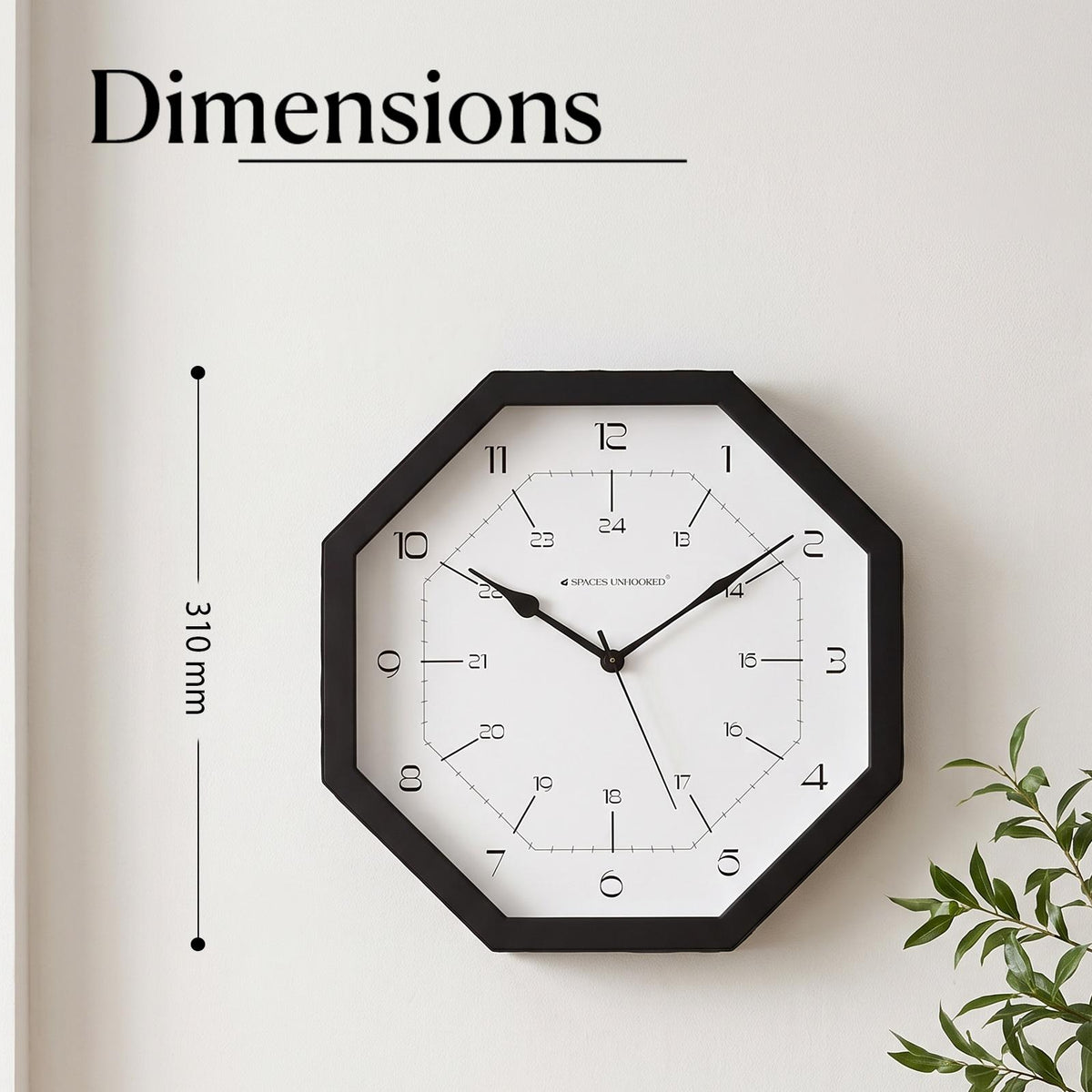 Close-up of 12-hour numerals and inner 13 to 24 ring on a white clock dial