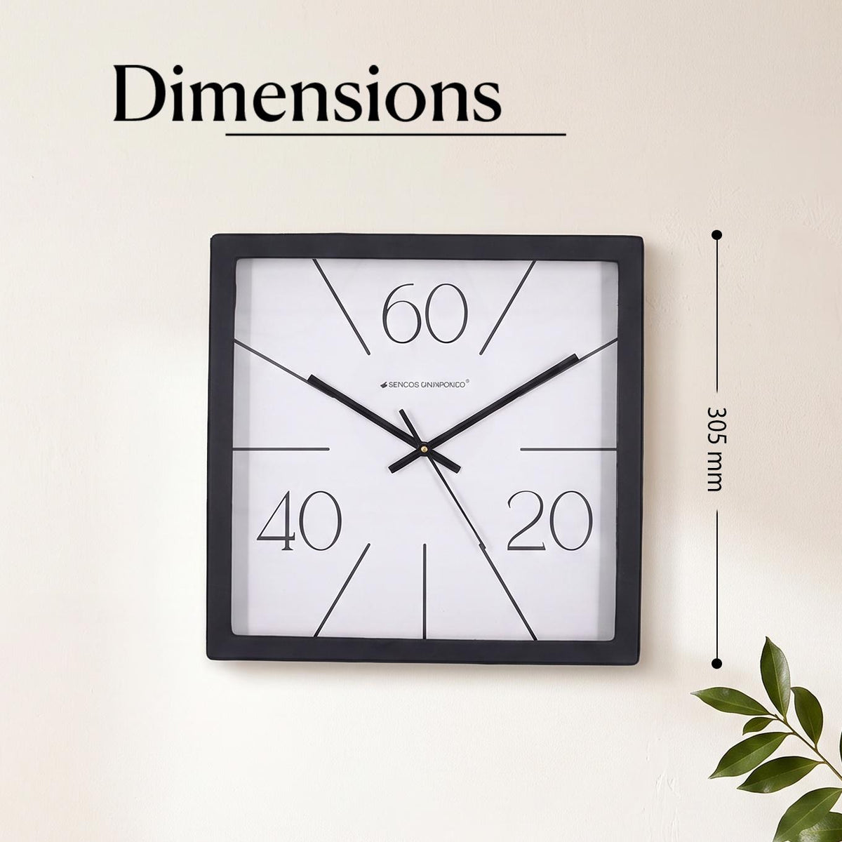 Close-up of radiating lines and light numerals 20, 40 and 60 on a white clock dial