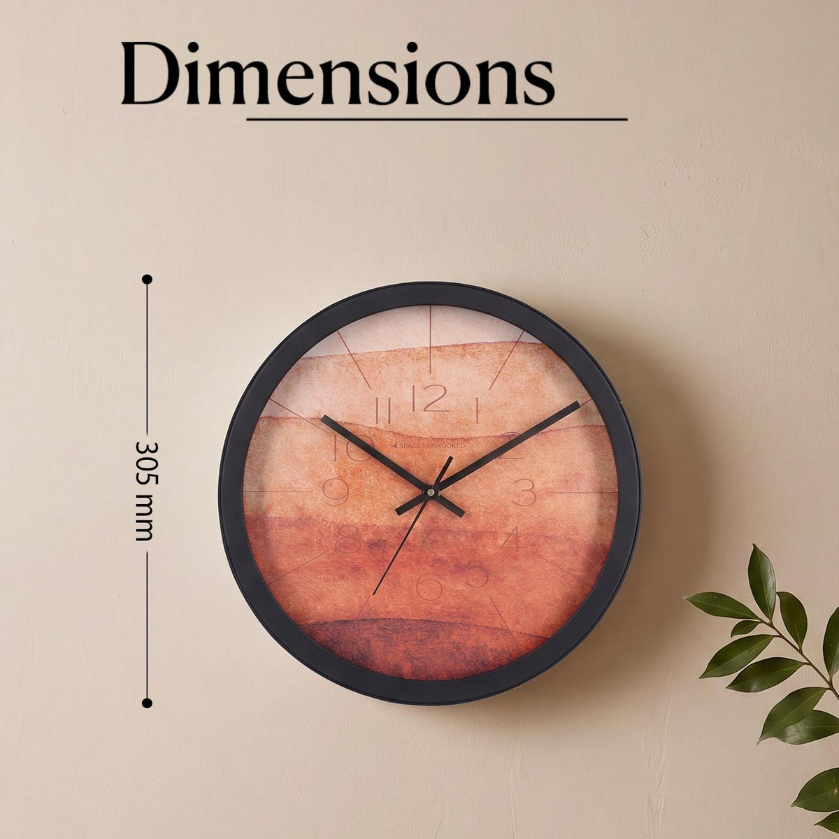 Spaces Unhooked Terracotta Watercolour Round Wall Clock