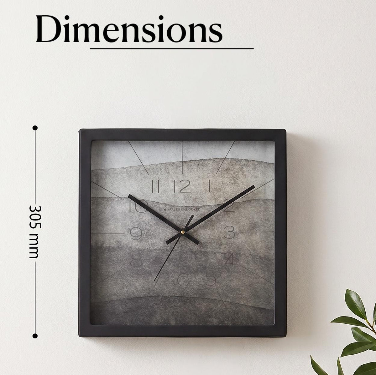 Close-up of layered ash grey watercolour bands with faint numerals on a clock dial