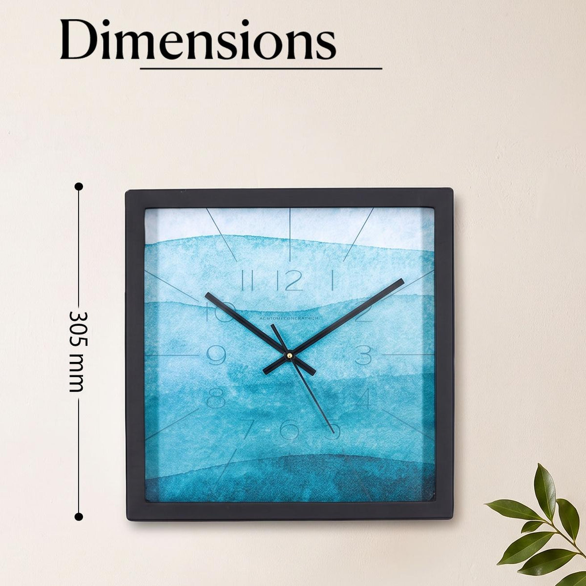 Close-up of teal and turquoise watercolour bands with faint numerals on a dial