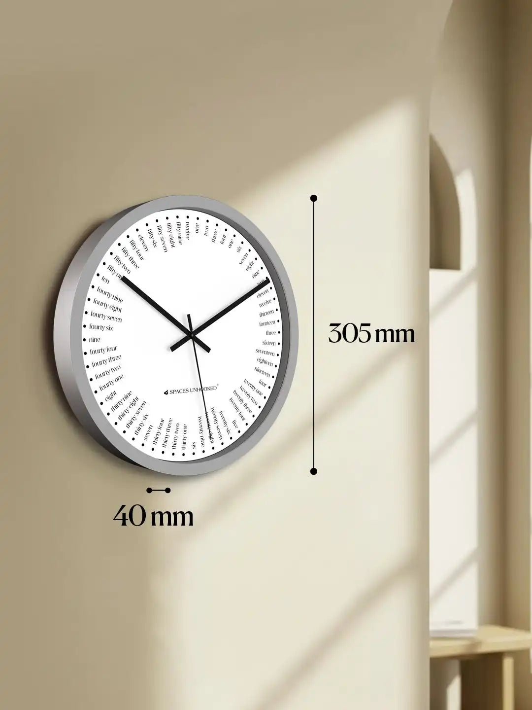 Wall Clock Dimensions - 305mm Plastic Wall Clock Size Chart