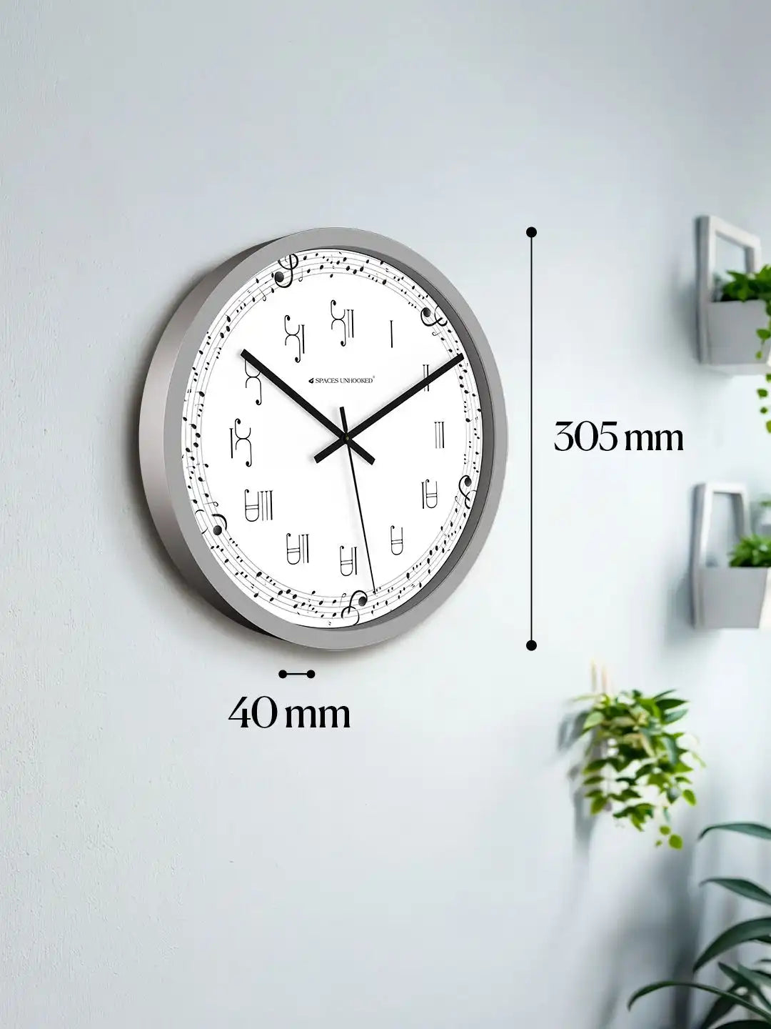 Wall Clock Dimensions - 305mm Silent Wall Clock Size Chart