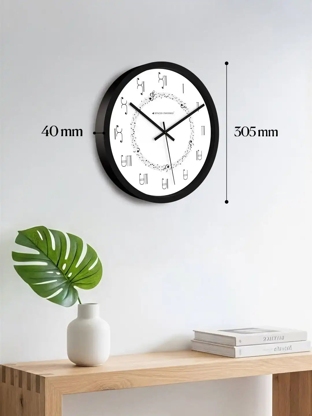 Grey 3D Angle Wall Clock - Premium Plastic Wall Clock Musical Theme