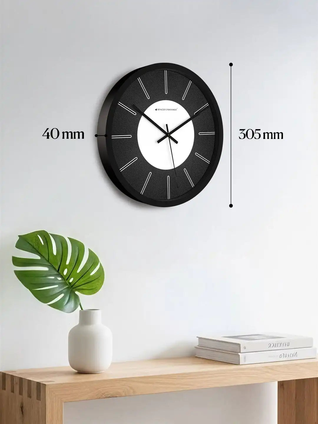 Dimension – Wall clock under 500 size chart showing 305mm diameter and 40mm depth