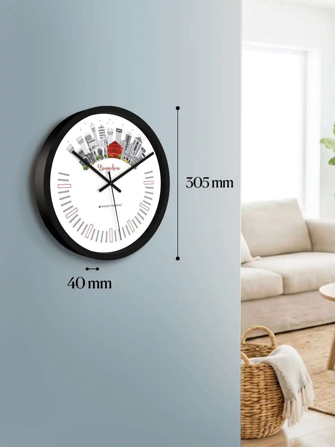 Hand Holding Bangalore Skyline Wall Clock - Lightweight Silent Wall Clock