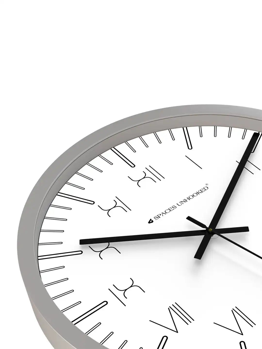Grey Wall Clock Front View Product Image