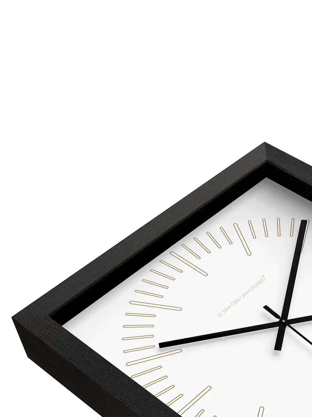 Taurus Zodiac Wood Frame Wall Clock – Top Down View White Dial Gold Markers | Spaces Unhooked