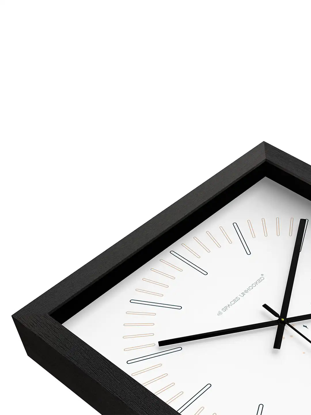 Gemini square wall clock with black frame displayed with dimensions, measuring 305 mm in height and width for compact wall décor.