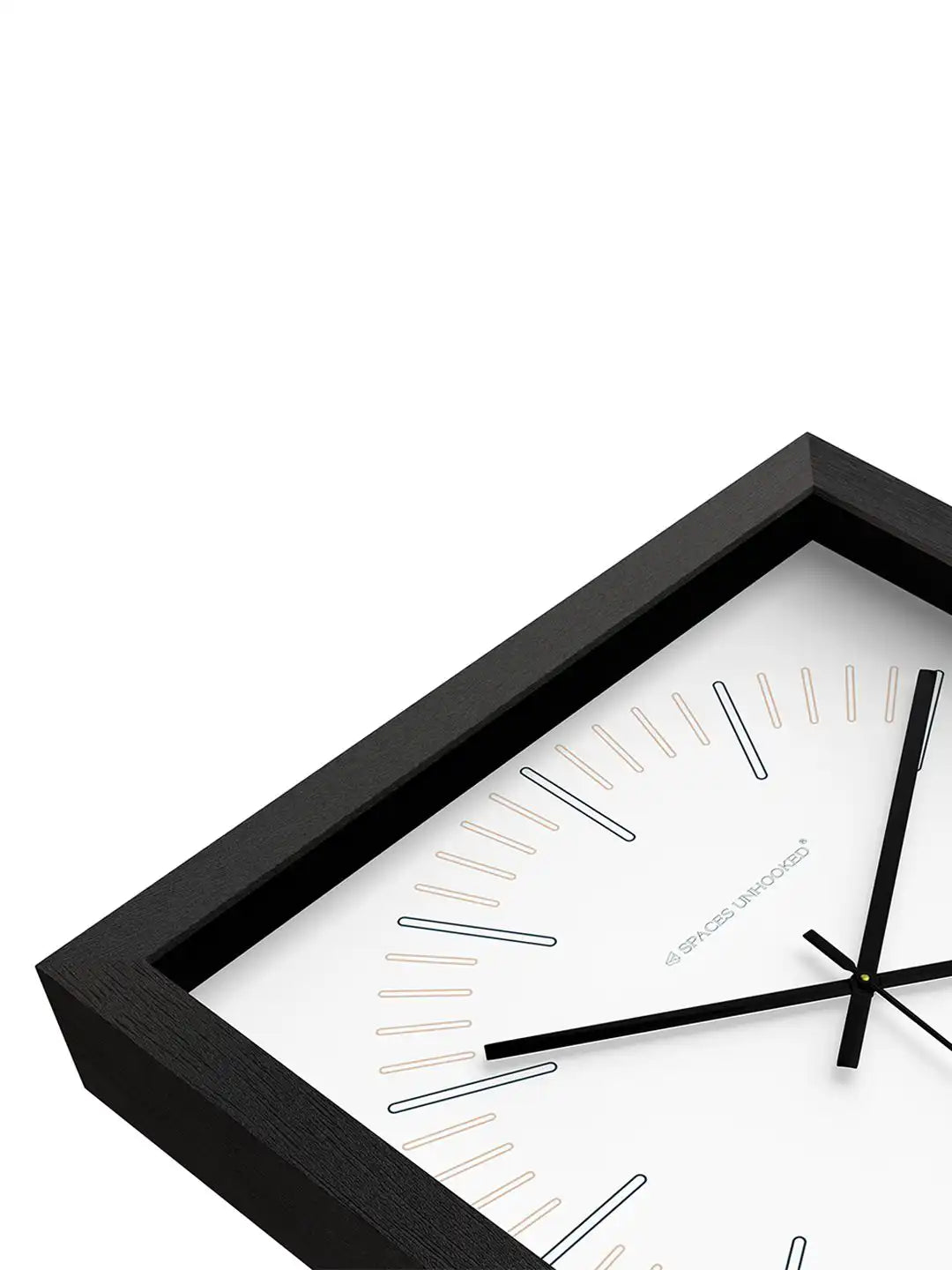 Angled close-up view of Capricorn zodiac wall clock, premium dark wood frame with artistic Capricorn illustration, modern decorative wall clock design