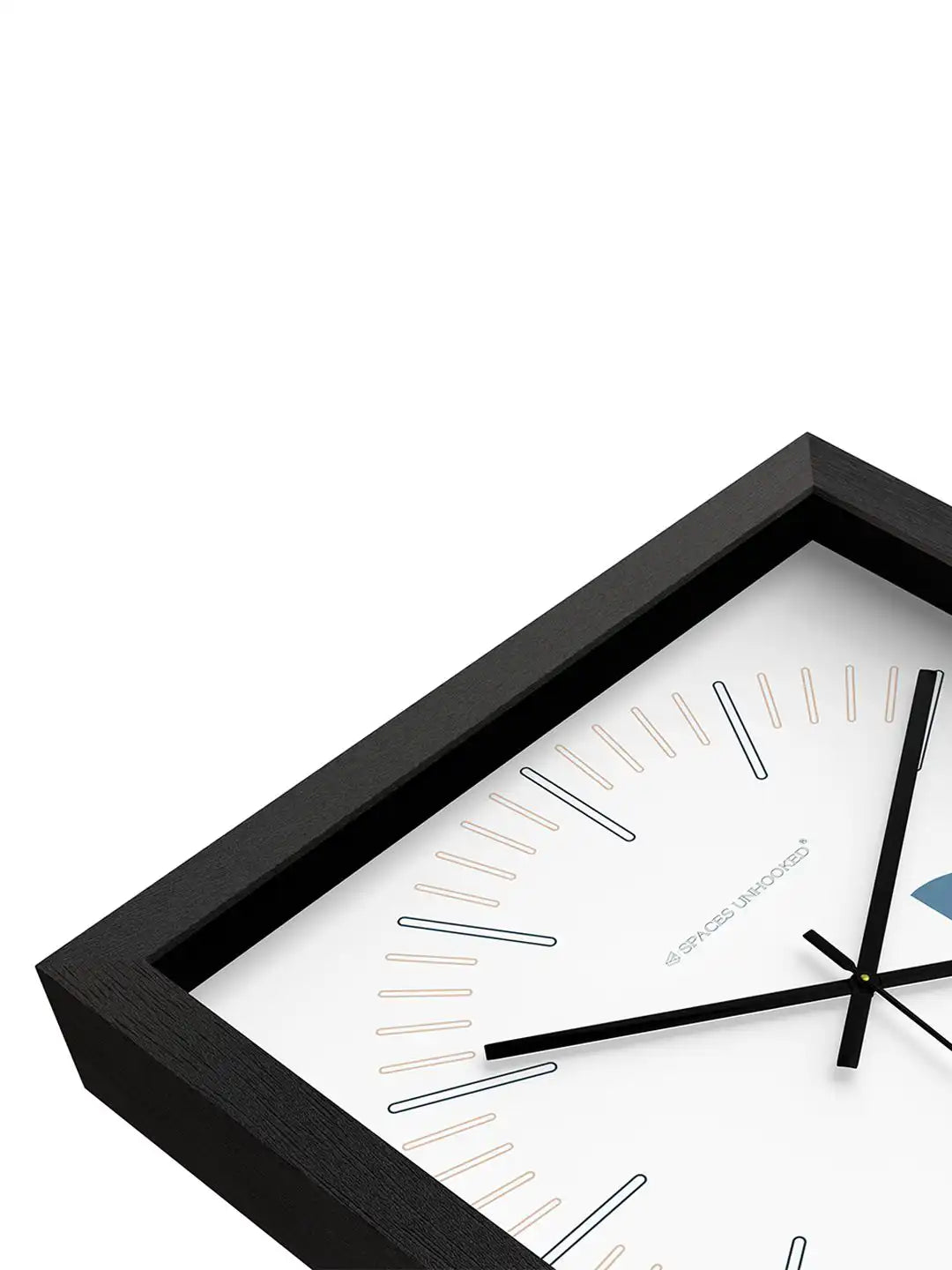 Sagittarius zodiac wall clock with a black wooden frame, white face, minimalist index markers, and an artistic Sagittarius illustration with an arrow motif in the lower-right corner.