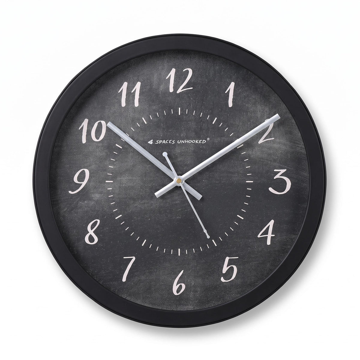 Spaces Unhooked Chalkboard Round Wall Clock, Handwritten Numerals