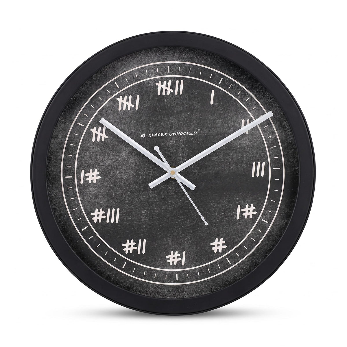 Spaces Unhooked Chalkboard Tally Mark Round Wall Clock