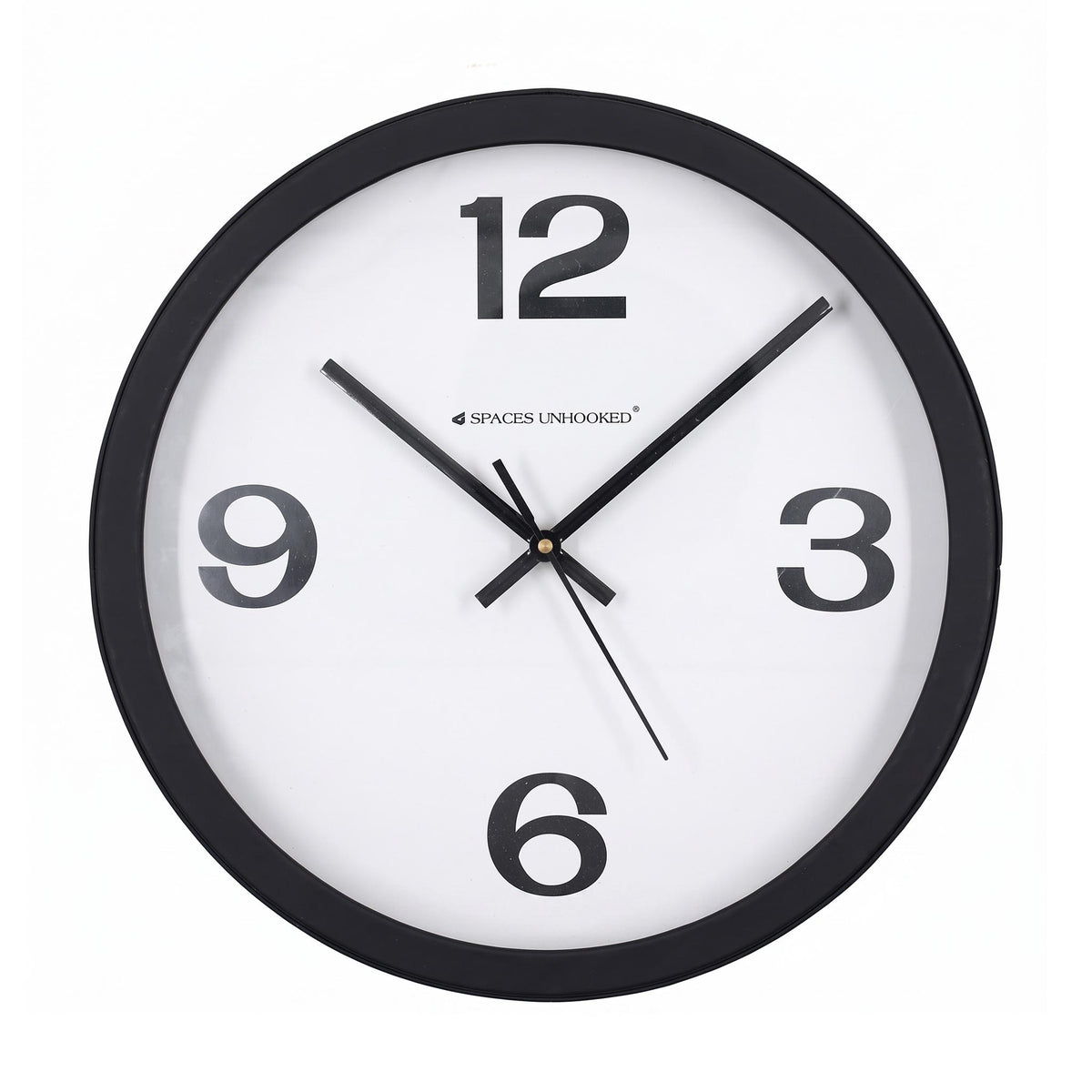 Spaces Unhooked Bold Numeral Round Wall Clock, 12 3 6 9 Dial