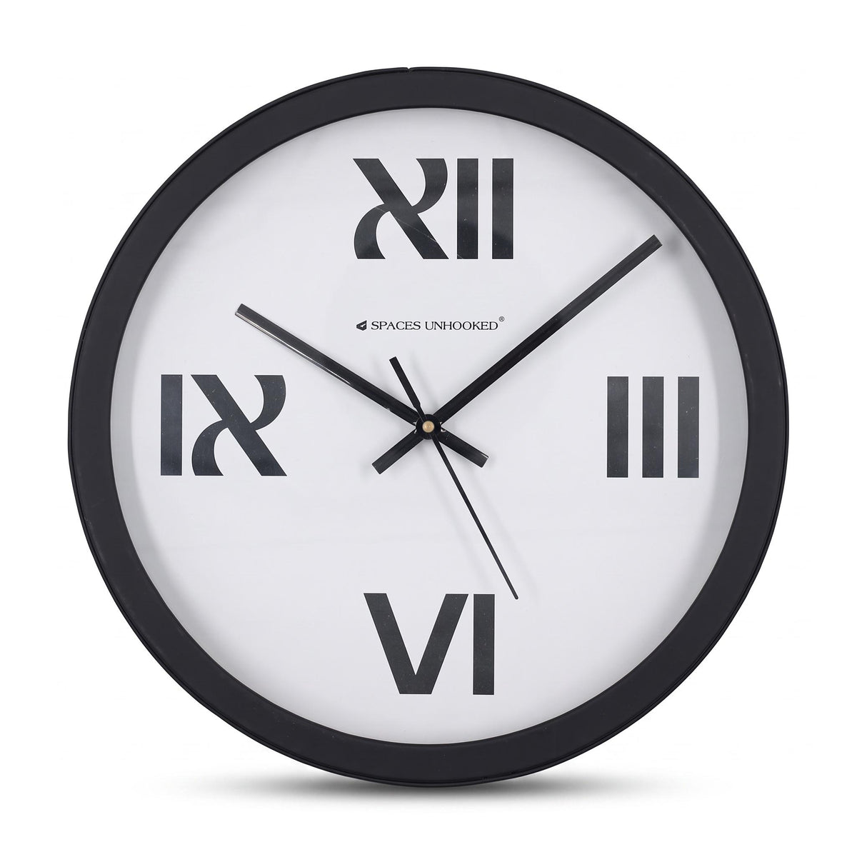 Spaces Unhooked Bold Roman Numeral Minimal Round Wall Clock