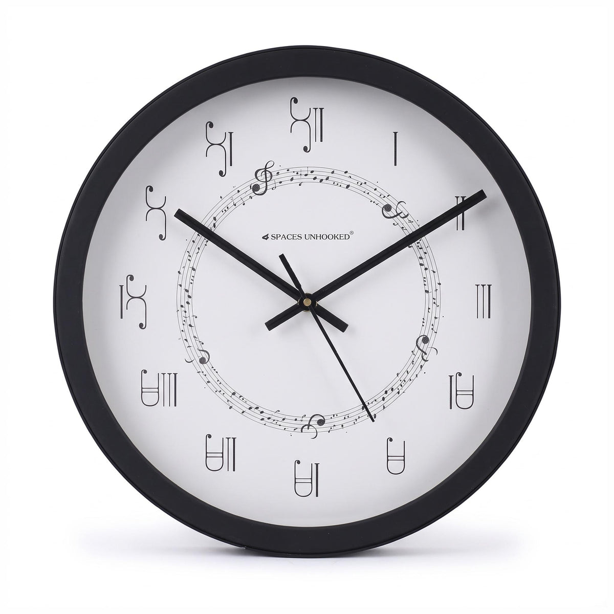 Spaces Unhooked Music Lover Round Wall Clock, Inner Note Ring