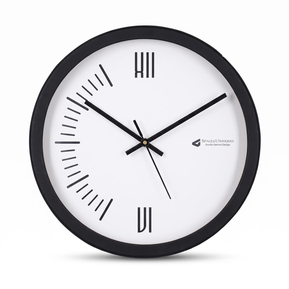 Spaces Unhooked Minimalist Roman Numeral Round Wall Clock