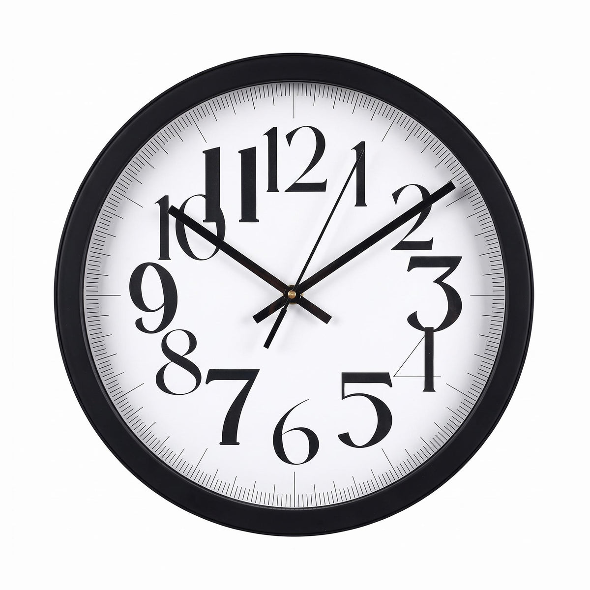 Spaces Unhooked Round Wall Clock, Bold Mixed-Size Numerals