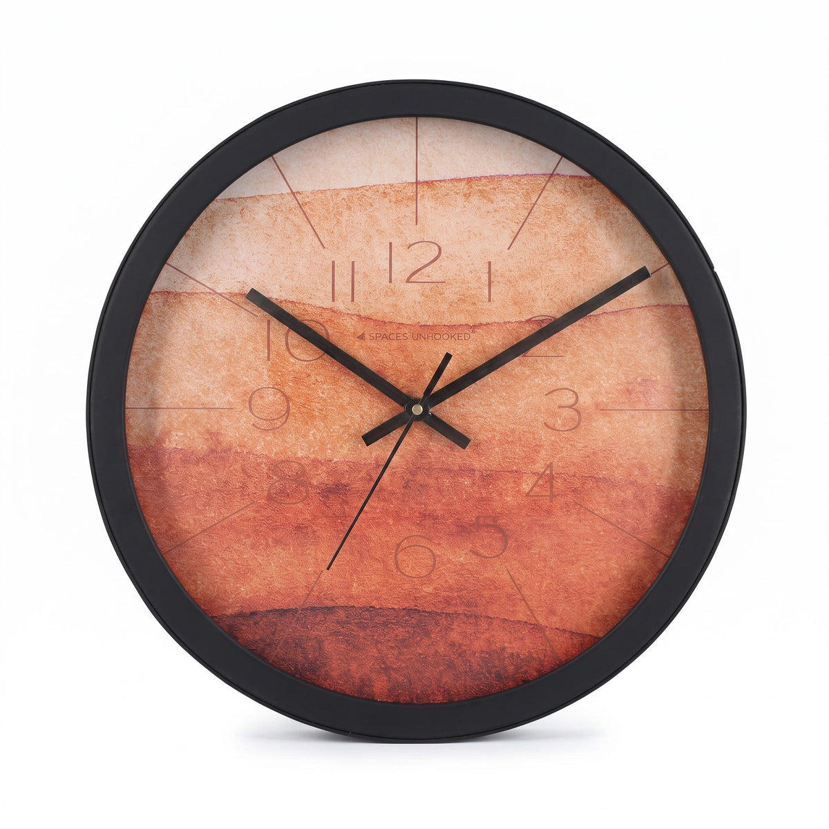 Spaces Unhooked Terracotta Watercolour Round Wall Clock