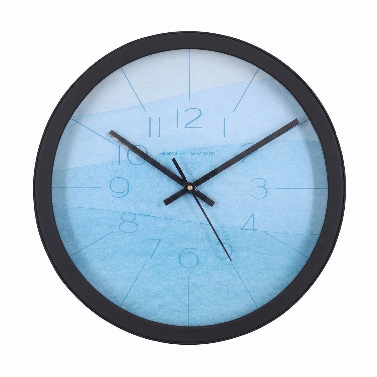 Spaces Unhooked Sky Blue Watercolour Round Wall Clock