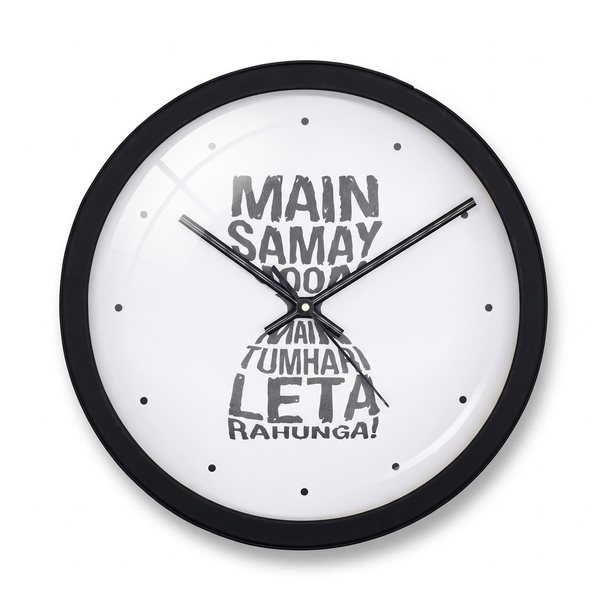 Spaces Unhooked Hinglish Quote Round Wall Clock, Typography