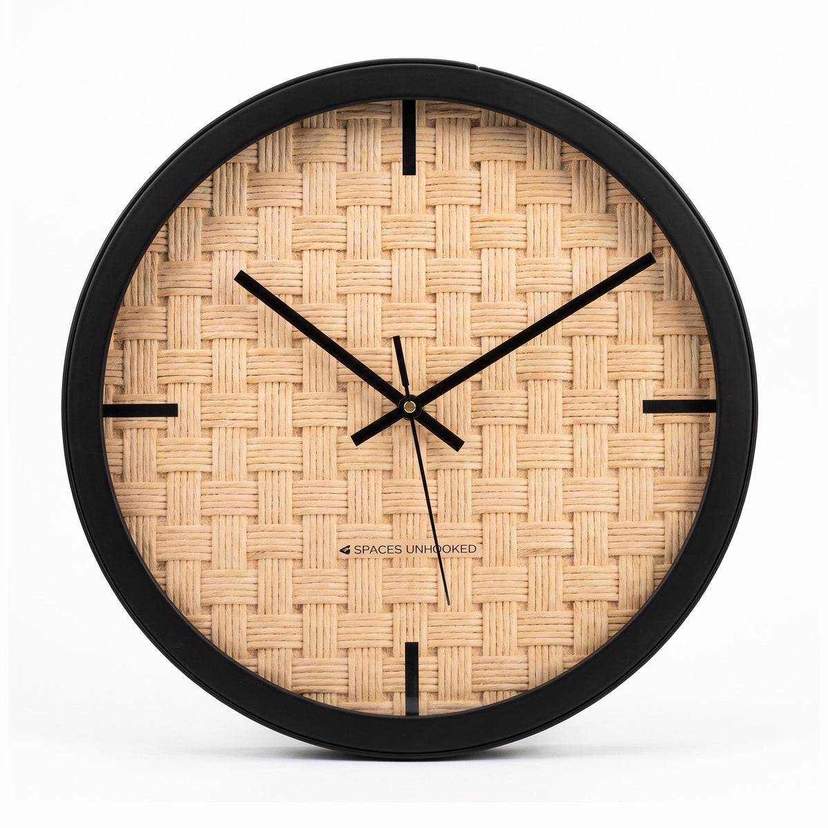 Spaces Unhooked Woven Rope Look Round Wall Clock, Natural
