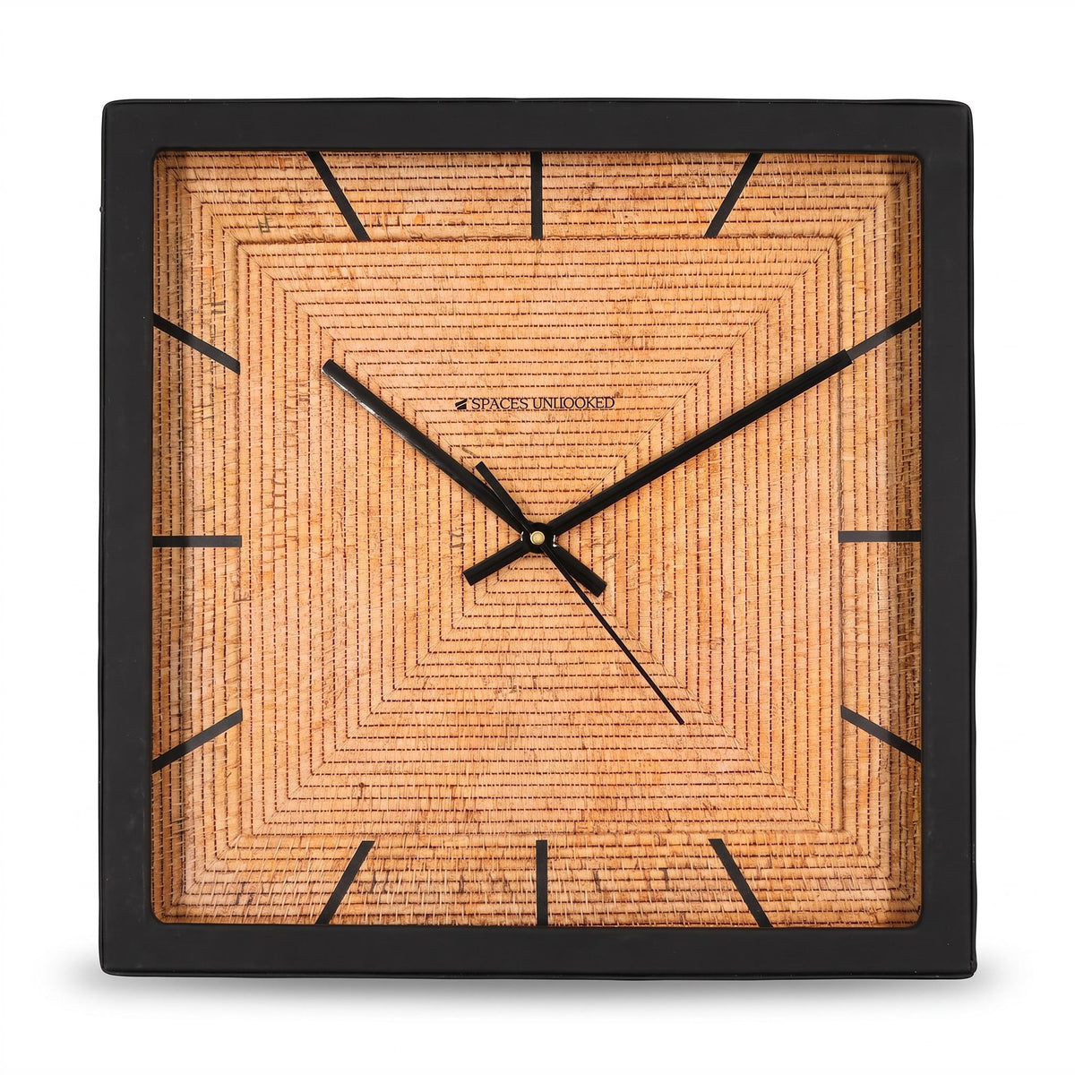Spaces Unhooked Woven Round Wall Clock, Honey Tone