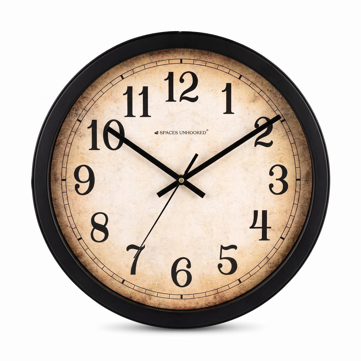 Spaces Unhooked Vintage Parchment Round Wall Clock, Antique