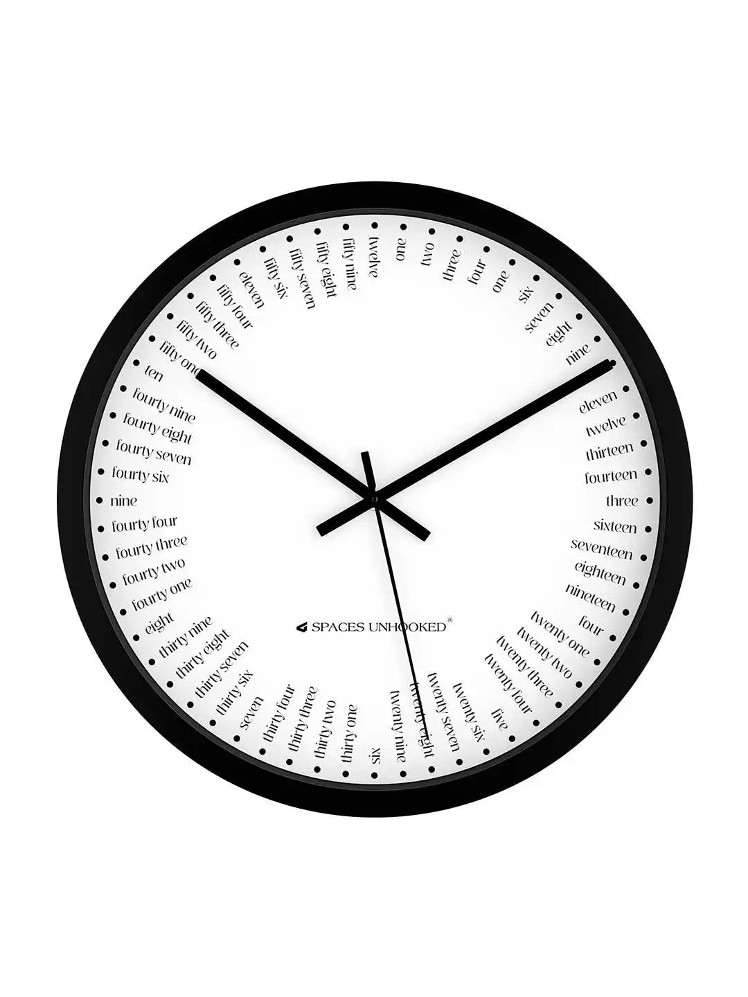Front View Wall Clock - Premium Wall Clock with Written Numbers