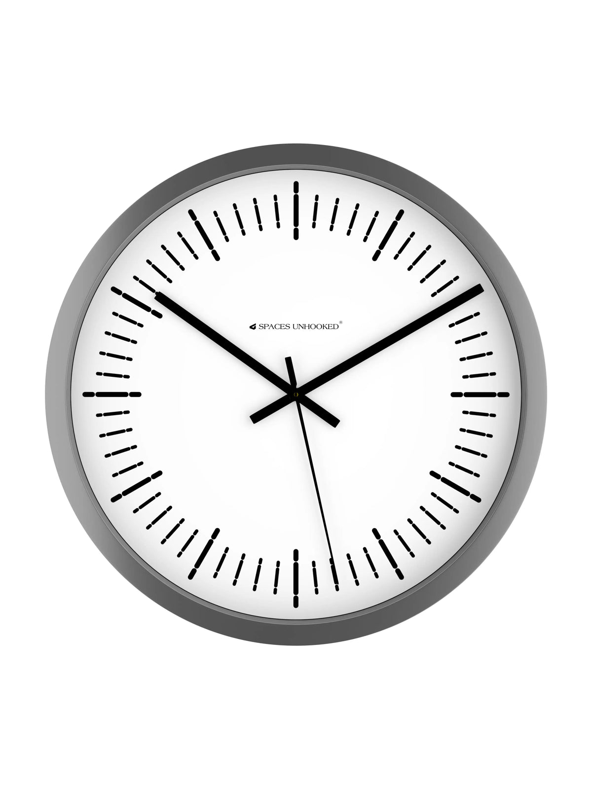 Front White – Front view of plastic wall clock with white dial and tick markers