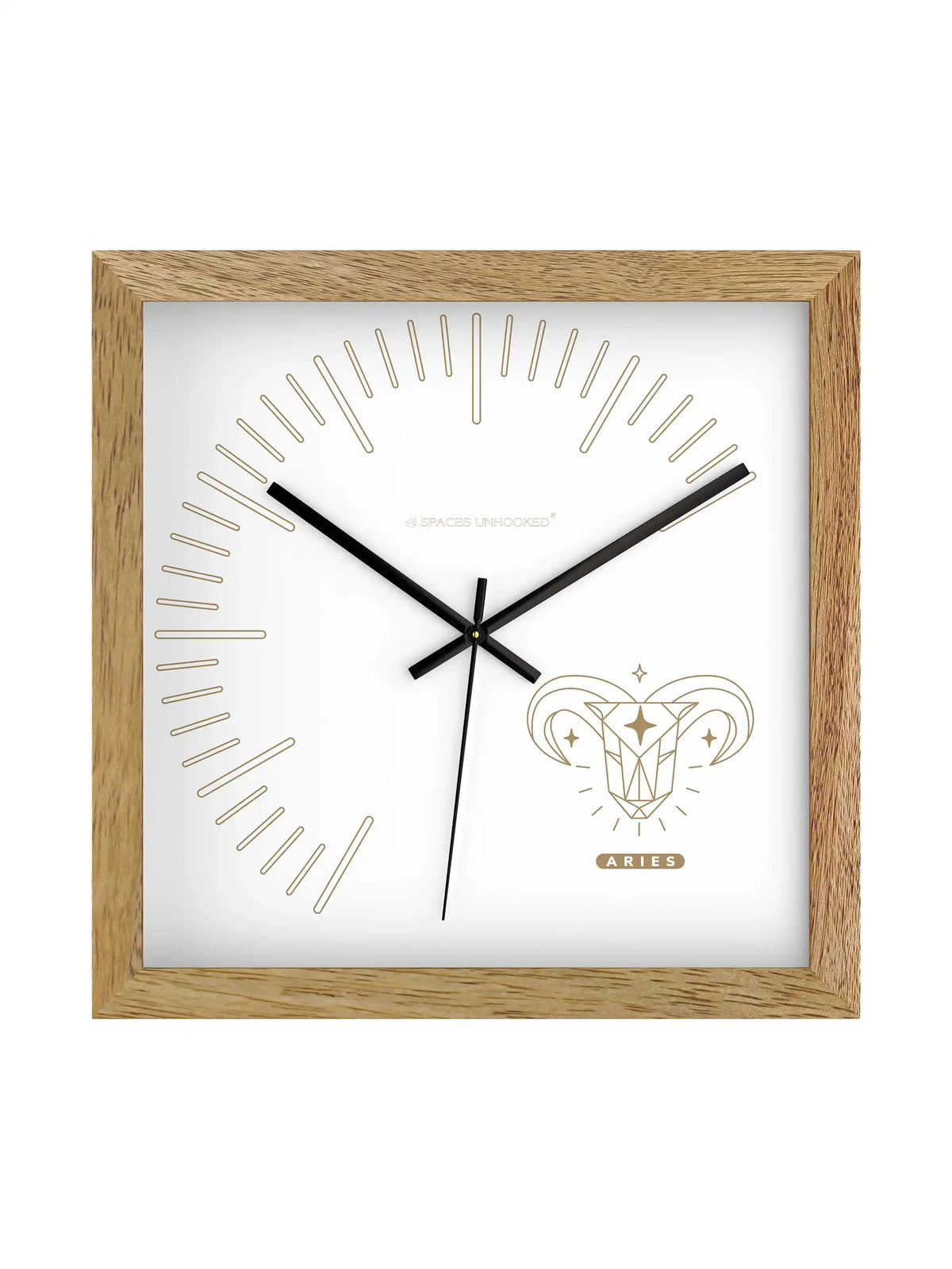 Aries Teak Wooden Wall Clock