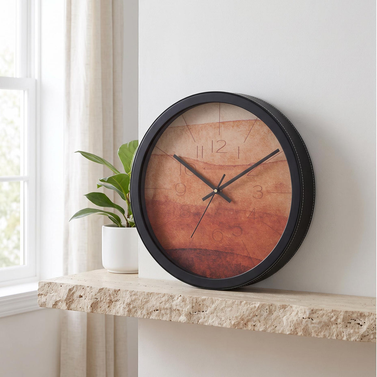 Spaces Unhooked Terracotta Watercolour Round Wall Clock