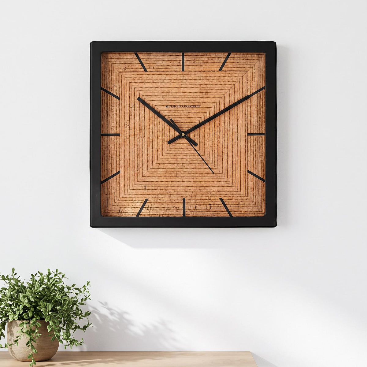 Spaces Unhooked Woven Round Wall Clock, Honey Tone
