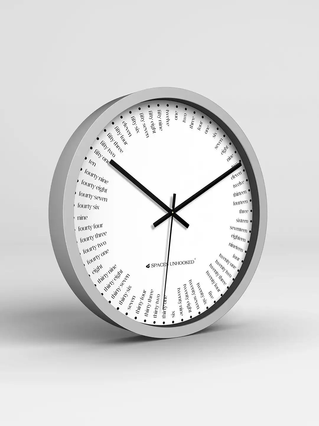 Grey 3D Angle Wall Clock - Premium Plastic Wall Clock Unique Design