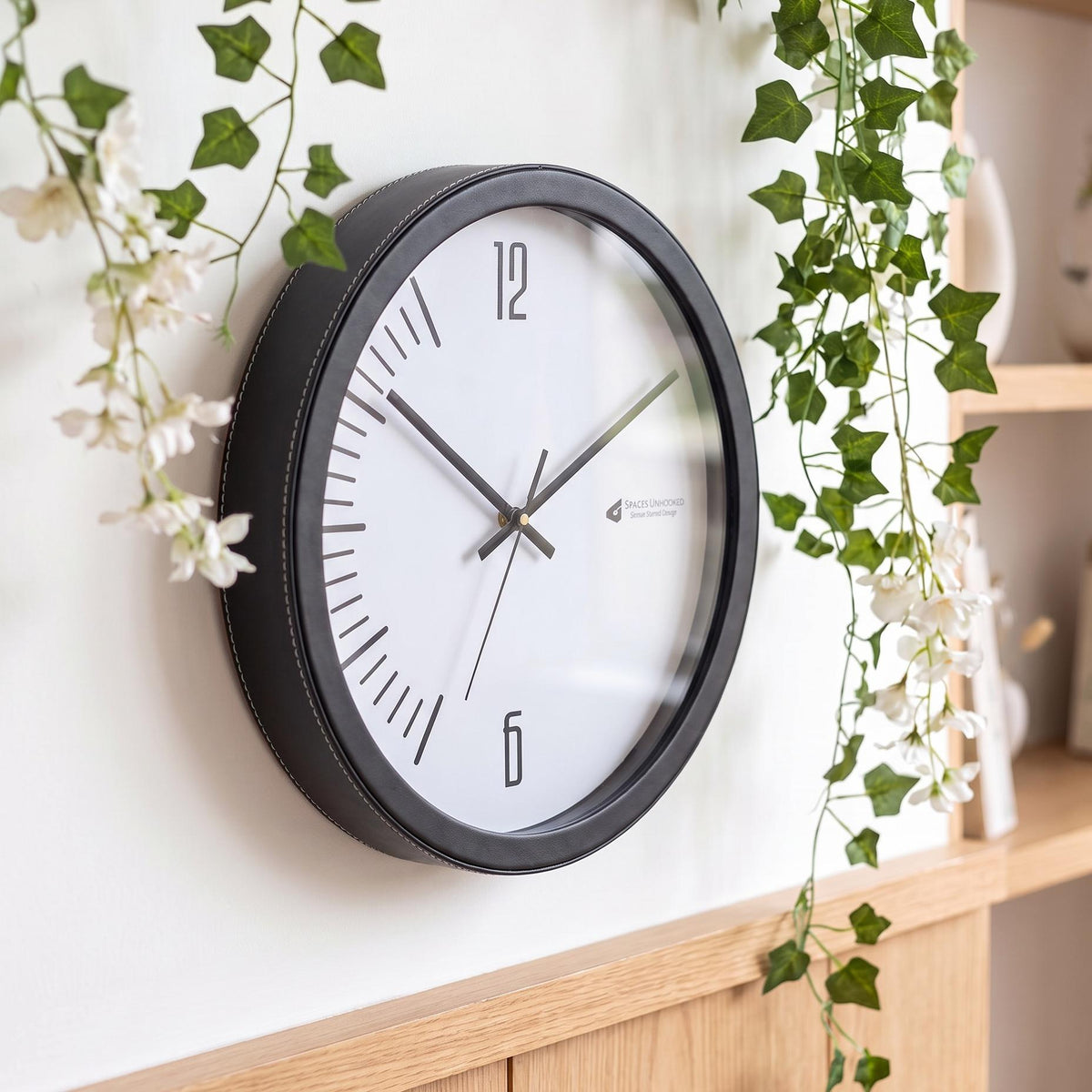 Spaces Unhooked Minimalist Round Wall Clock, Half Arc Markers