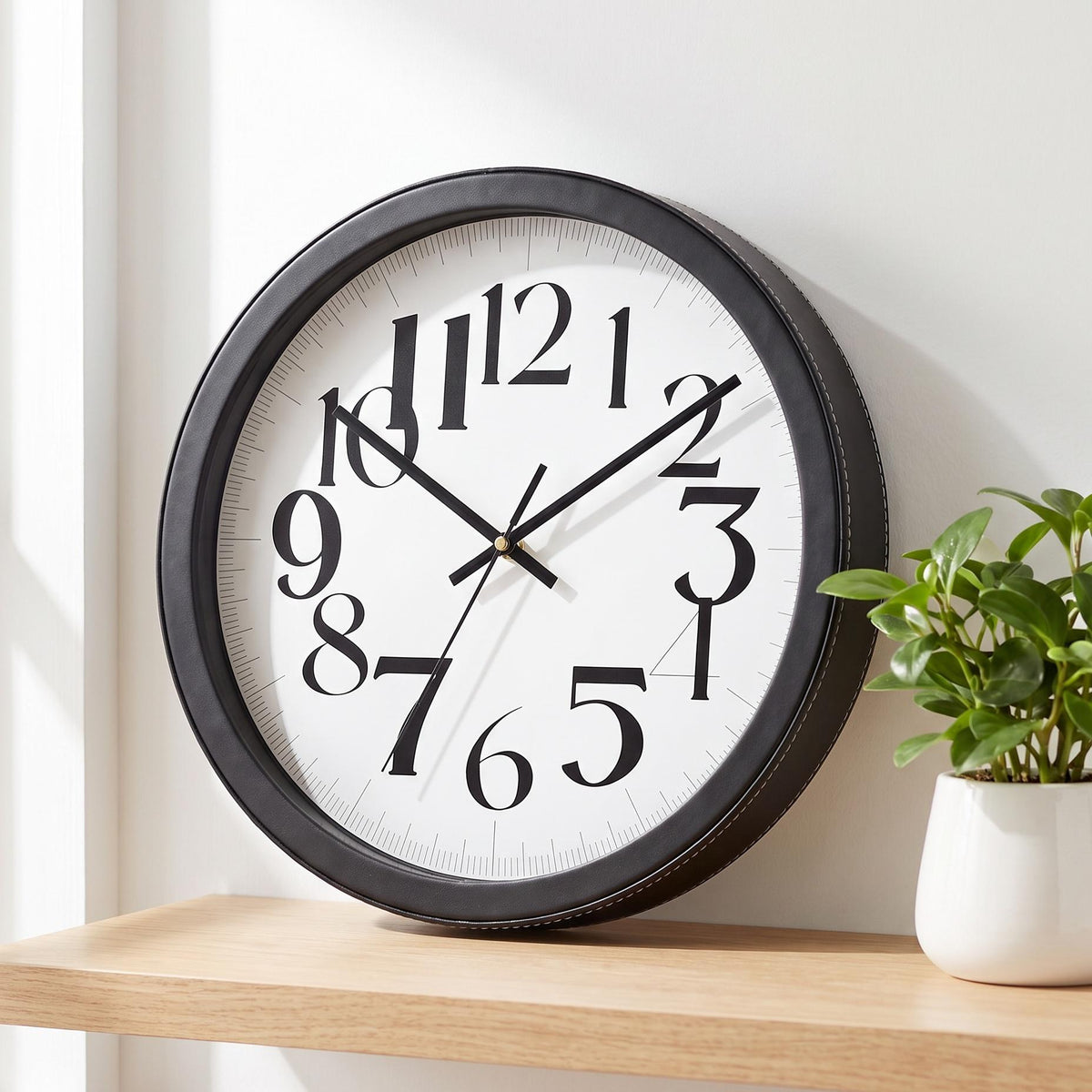 Spaces Unhooked Round Wall Clock, Bold Mixed-Size Numerals