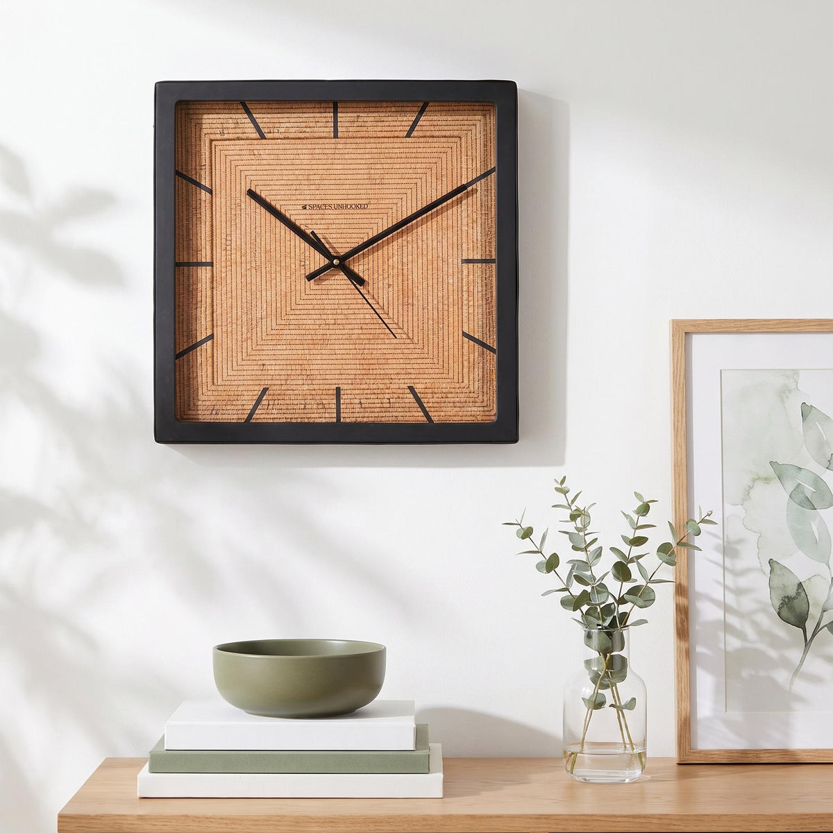 Spaces Unhooked Woven Round Wall Clock, Honey Tone