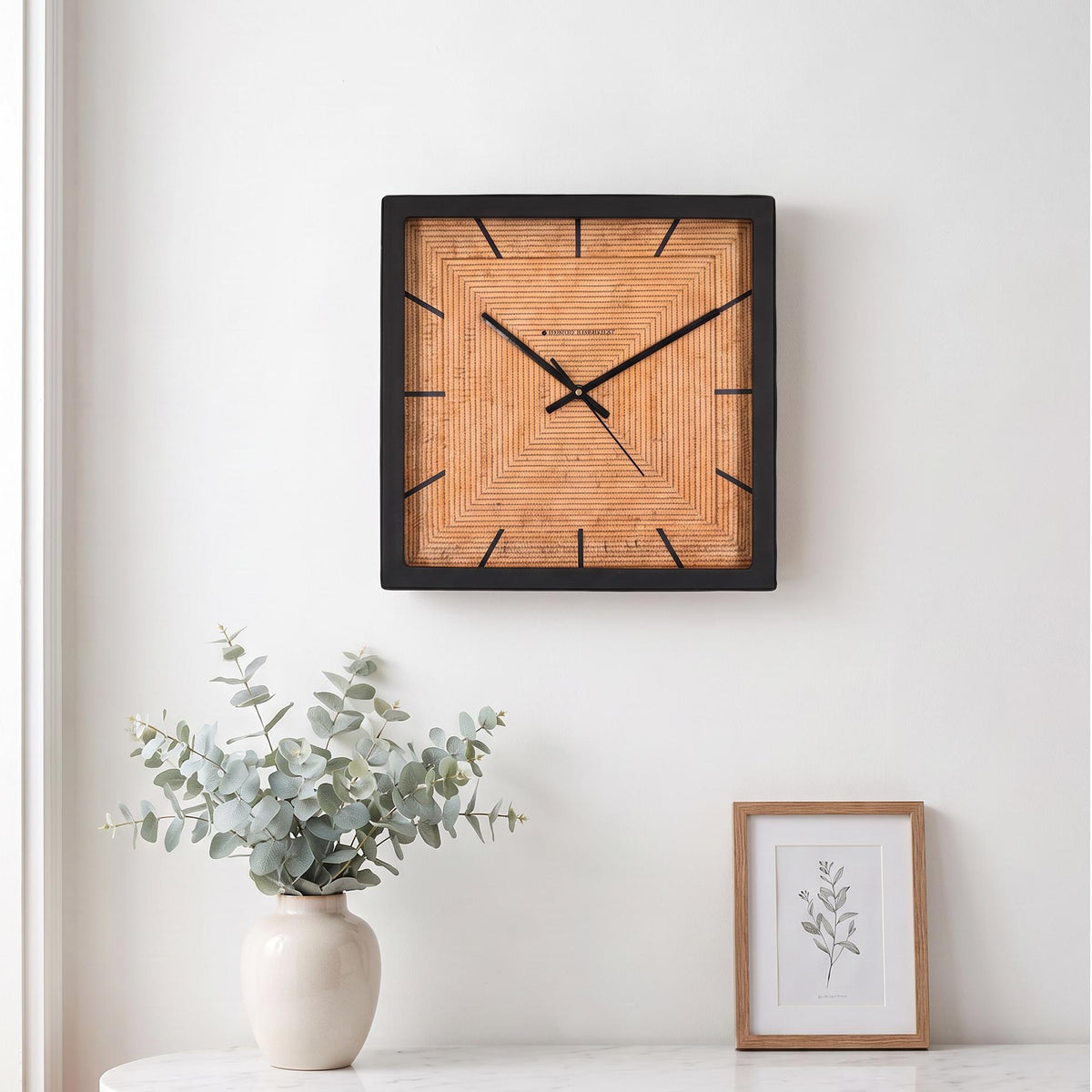 Spaces Unhooked Woven Round Wall Clock, Honey Tone