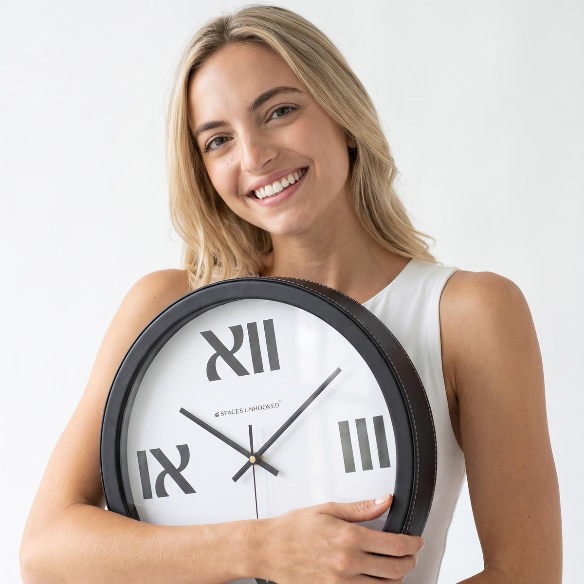 Spaces Unhooked Bold Roman Numeral Minimal Round Wall Clock