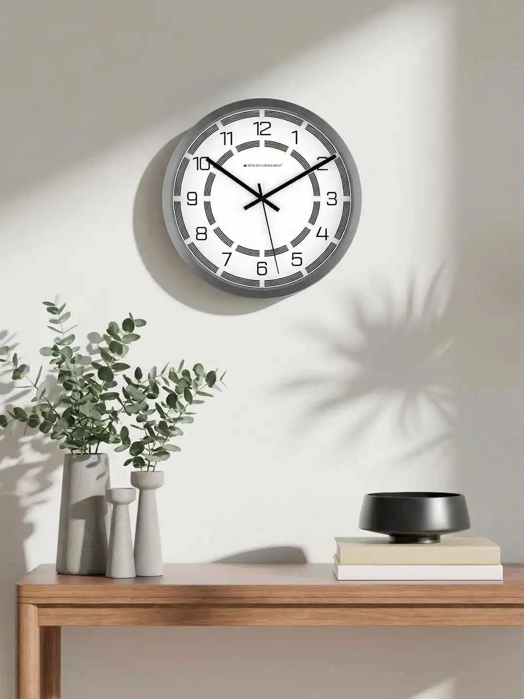 Lifestyle Wall Clock on Wooden Table - Designer Wall Clock for Living Room